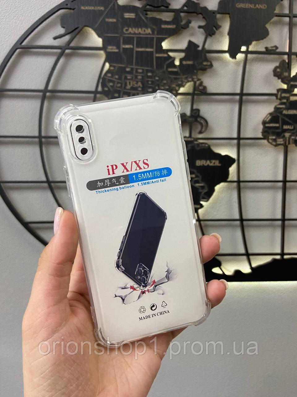 Силіконовий прозорий чохол для iPhone X/iPhone XS, Протиударний чохол на айфон Х/ХС з бортиками