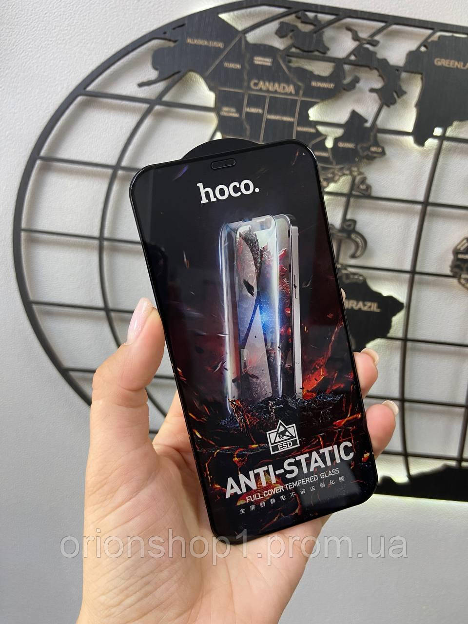 Захисне скло Hoco G10 HD Anti-static для iPhone 12 з повним проклеюванням екрану (колір чорний)