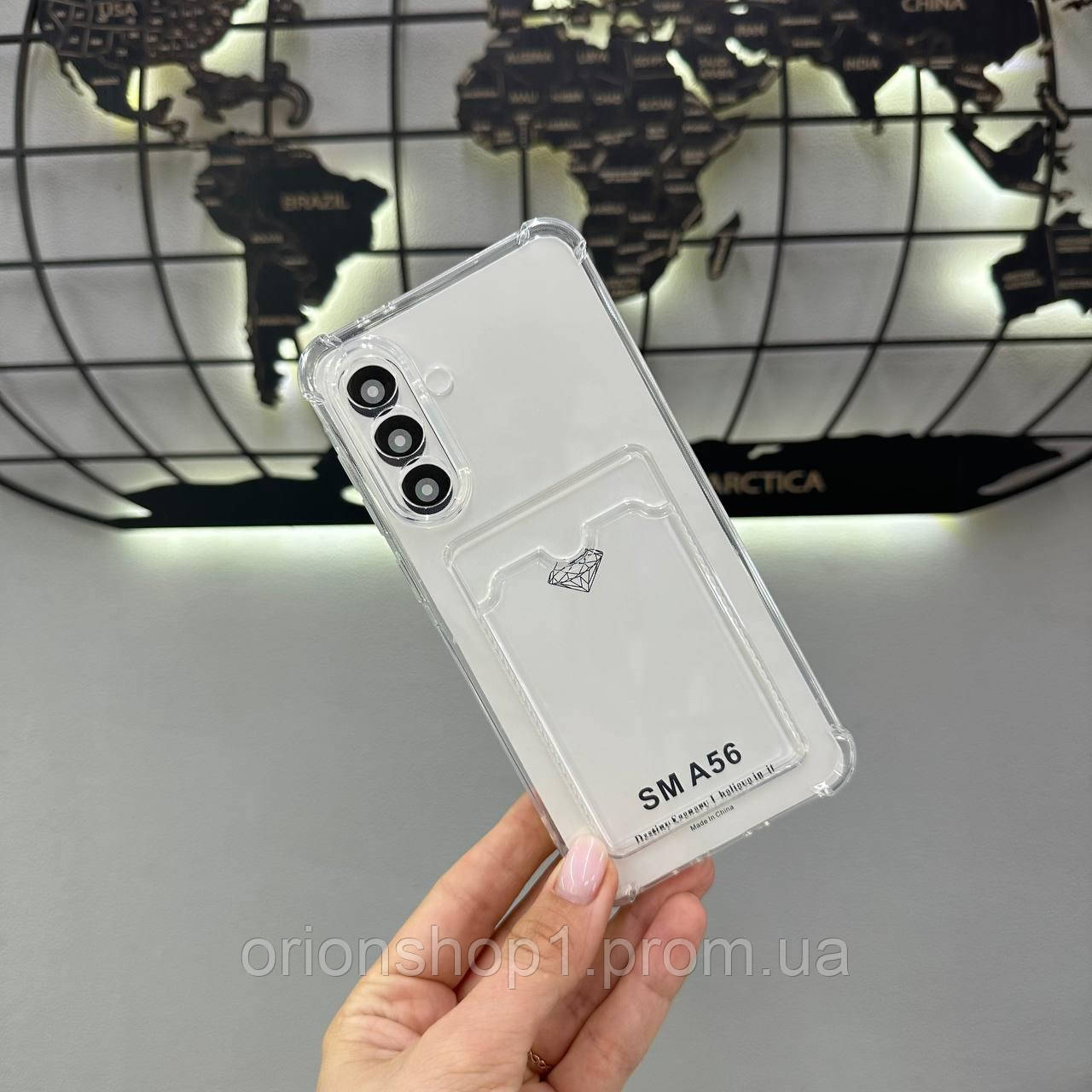 Прозорий силіконовий чохол з кишенею для Samsung A56,Прозорий силіконовий кейс для телефону Самсунг A56