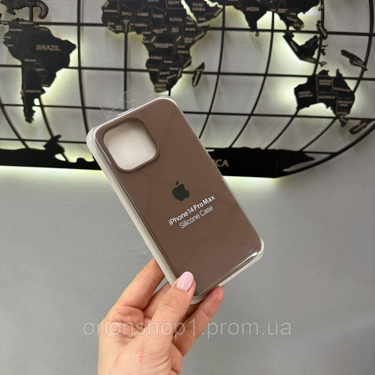 Silicone Case чохол з мікрофіброю для iPhone 14 Pro Max,чохол-бампер для Айфон 14 Про Макс (Коричневий)