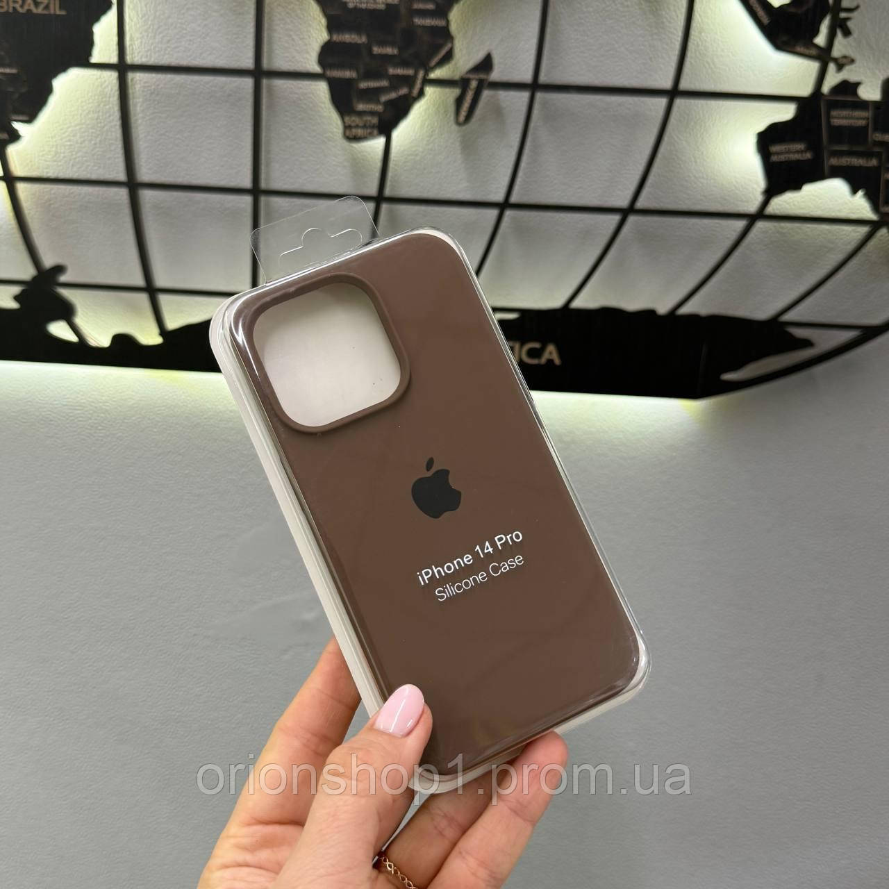 Silicone Case чохол з мікрофіброю для iPhone 14 Pro,чохол-бампер для Айфон 14 Про (Коричневий)