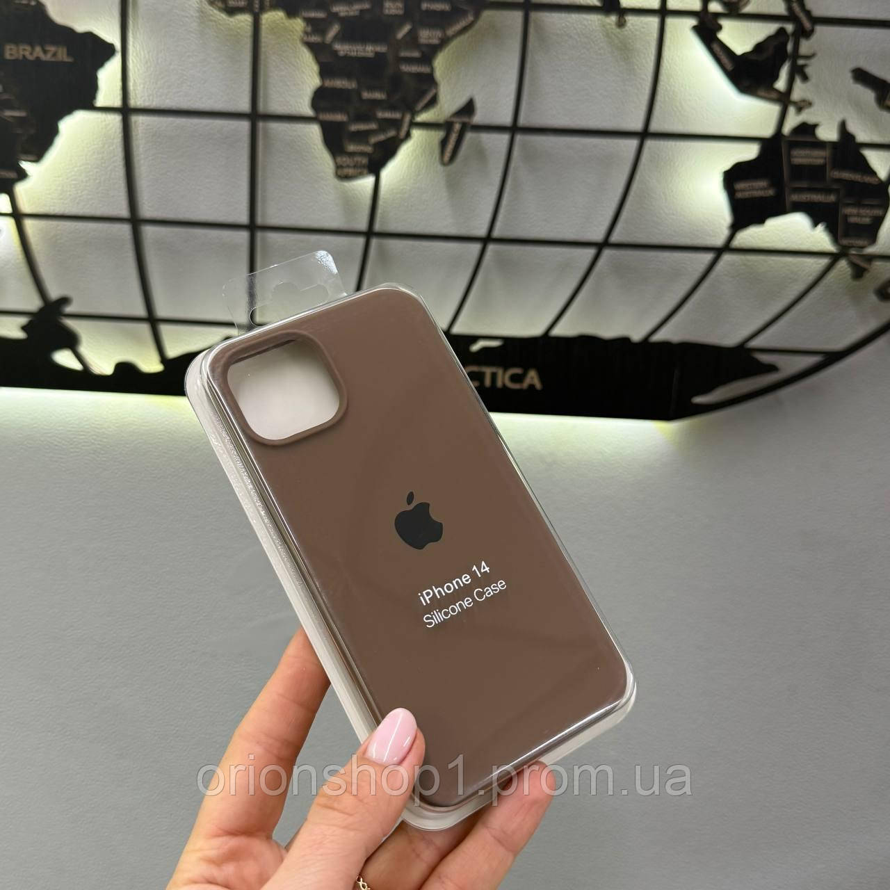 Silicone Case чохол з мікрофіброю для iPhone 14,чохол-бамбер для Айфон 14 (Коричневий)
