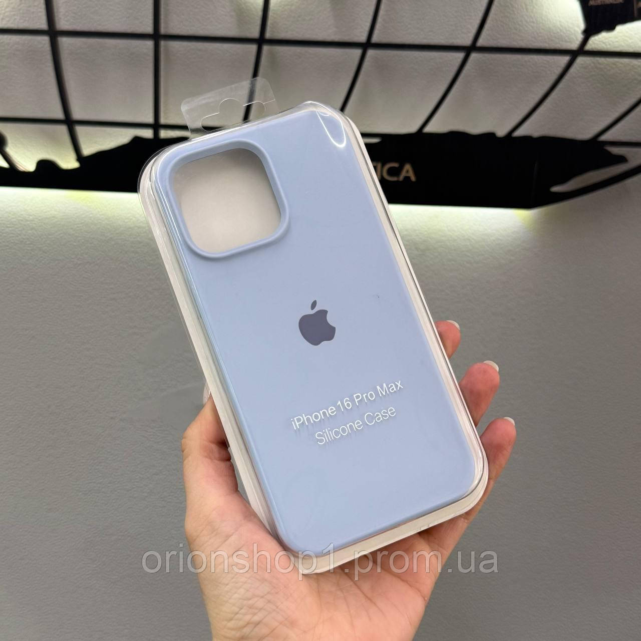Silicone Case чохол з мікрофіброю для iPhone 16 Pro Max,чохол-бампер для Айфон 16 Про Макс (Блакитний)