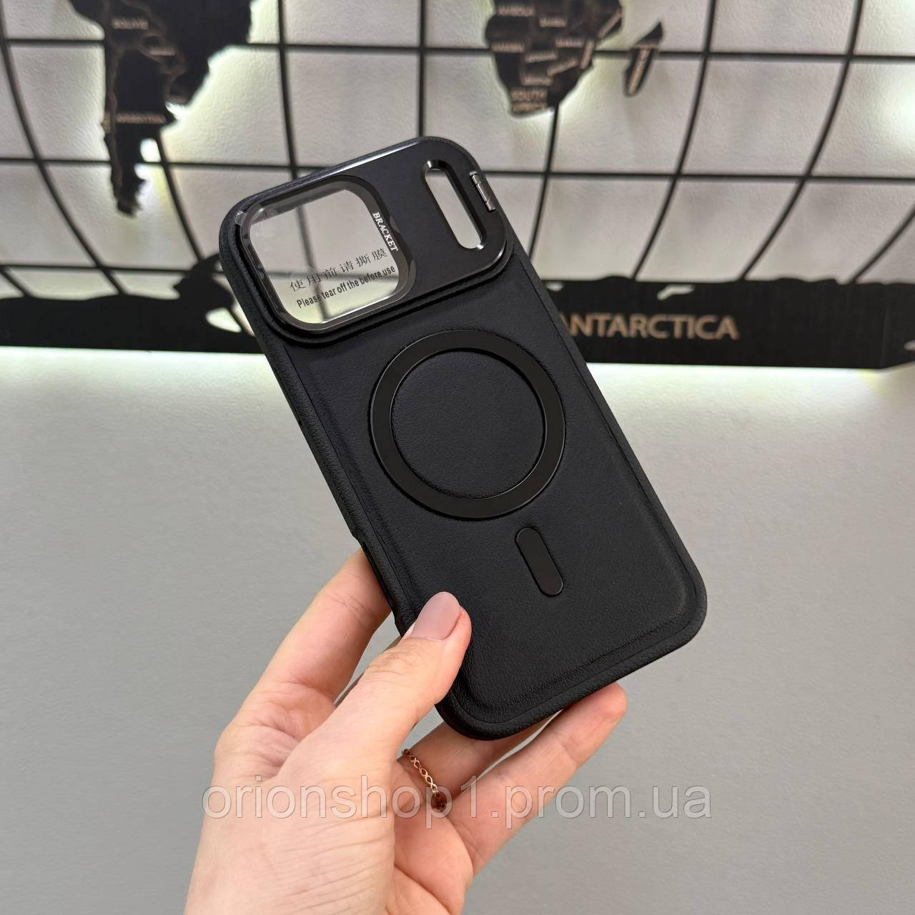Шкіряний чохол-накладка для iPhone 17 Pro Max з захистом камери,чохол магсейф з мікрофіброю для Айфон 17 Про Макс