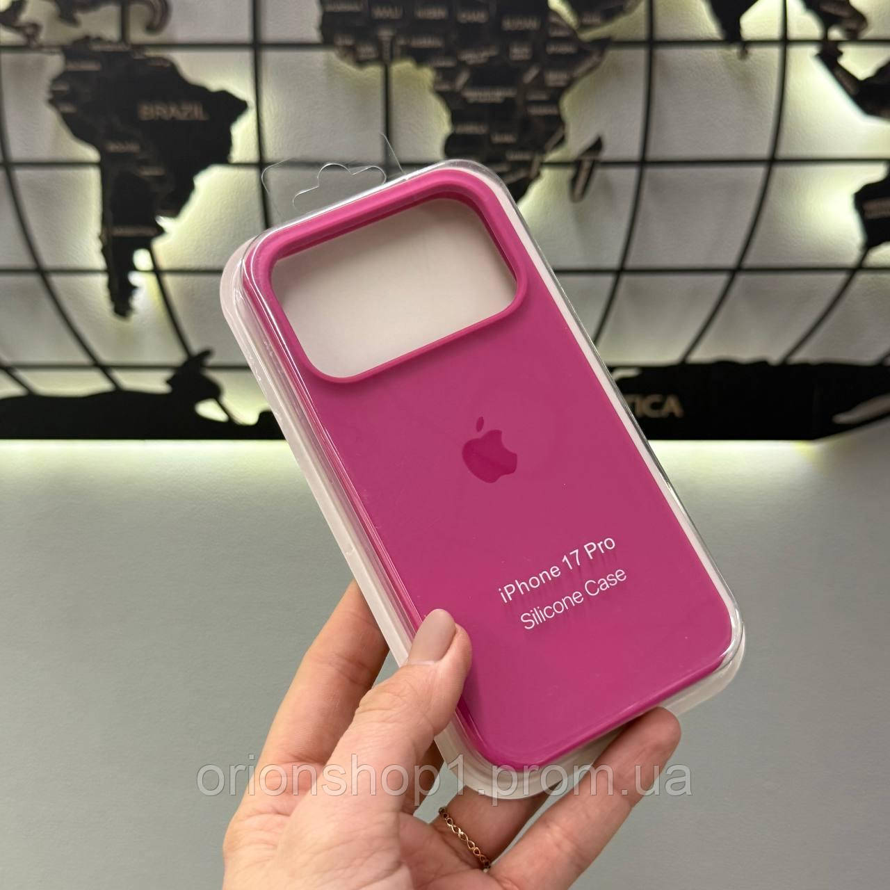 Чохол Silicone Case з мікрофіброю для iPhone 17 Pro, якісний чохол-бампер з мікрофіброю для Айфон 17 Про (Фуксія)