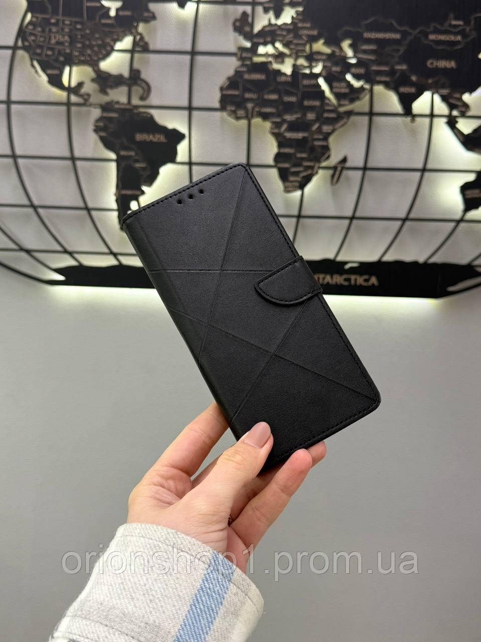 Якісний чохол-книжка для Xiaomi Redmi Note 13 4G, Захисний чохол-книжка для телефона Редмі Ноут 13 4G (Чорний)