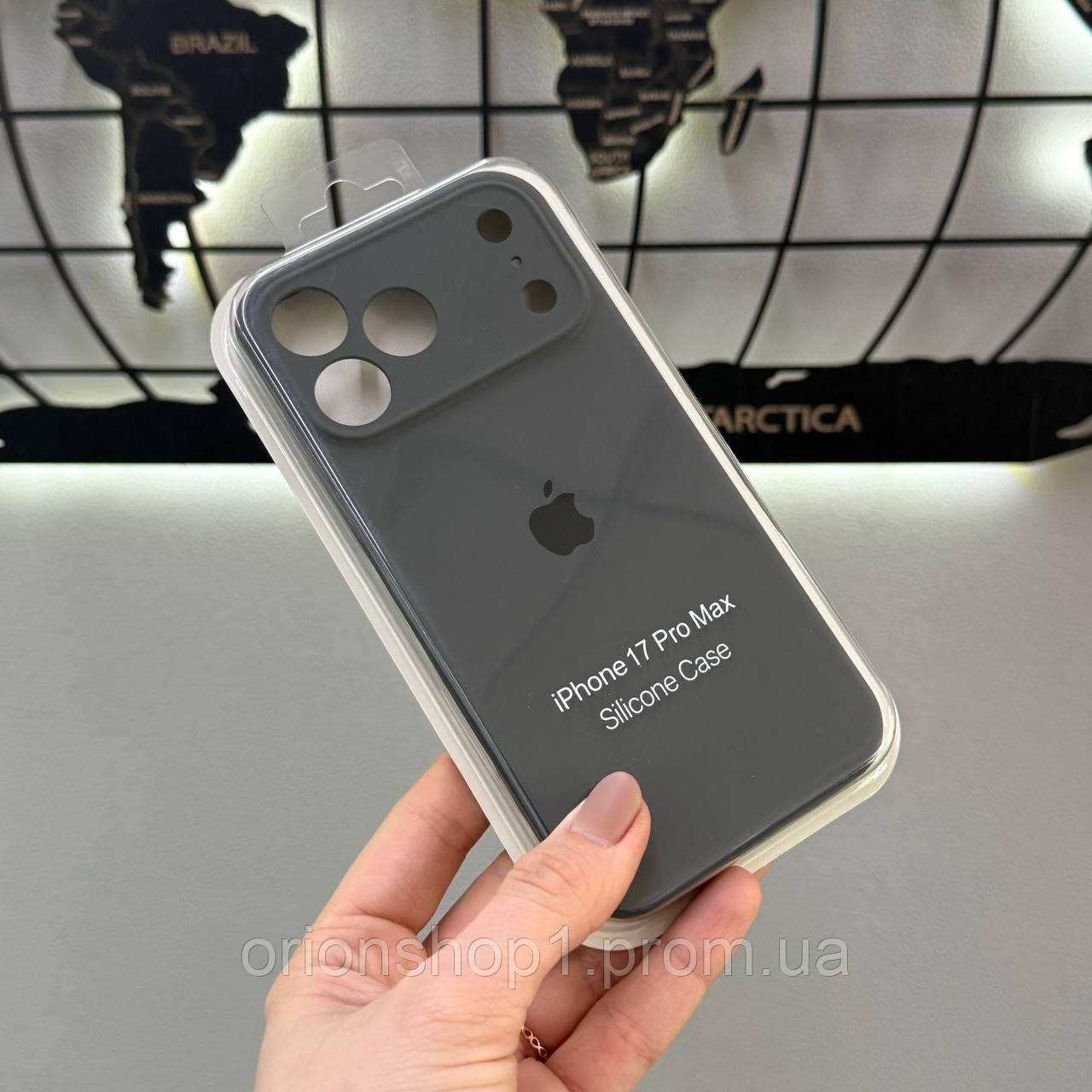 Чохол закрита камера Silicone Case з мікрофіброю для iPhone 17 Pro Max, якісний чохол з мікрофіброю для Айфон 17 Про Макс (Сірий)