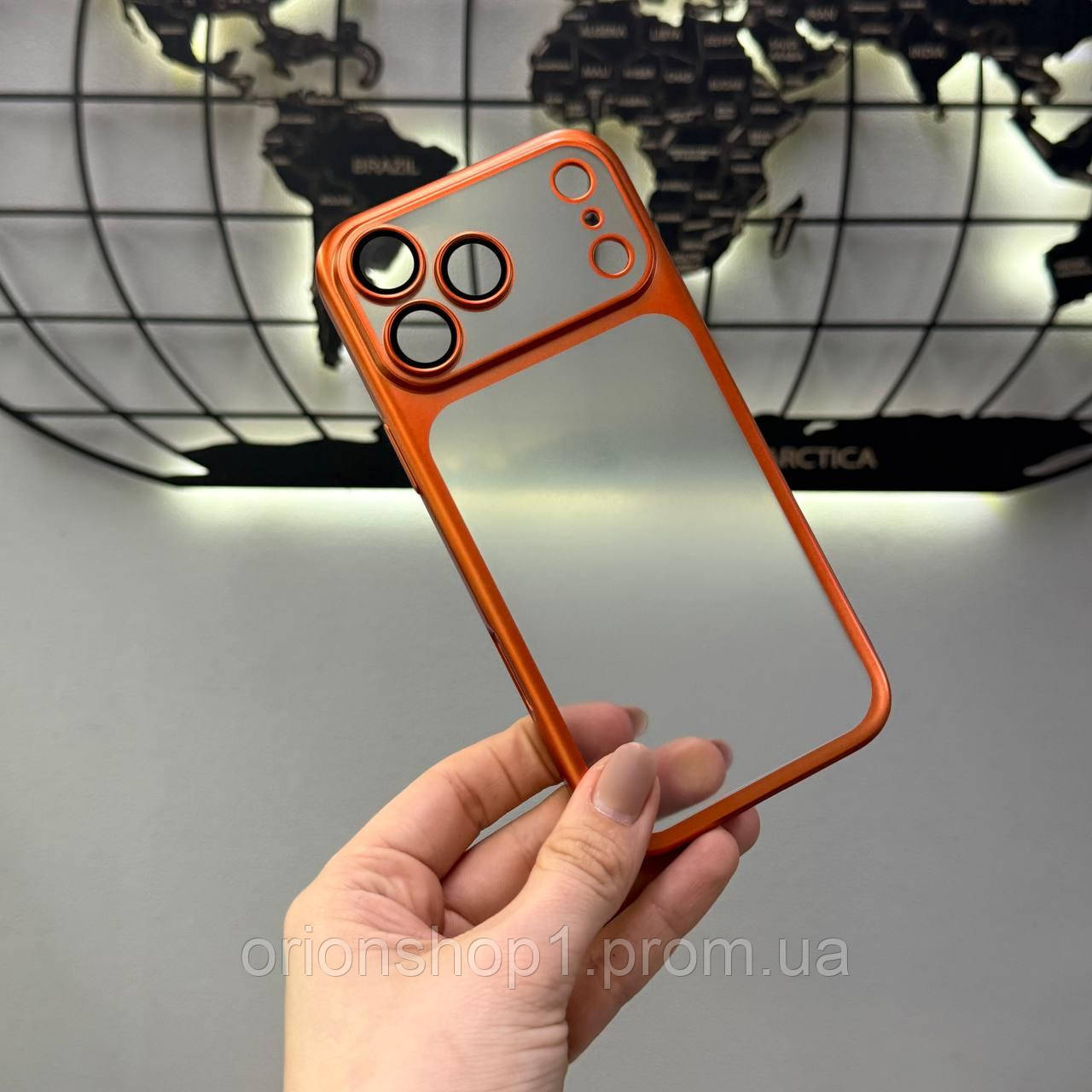 Ультратонкий матовий чохол захист камери для iPhone 17 Pro Max,Прозорий чохол для iPhone 17 Pro Max ( Помаранчевий)