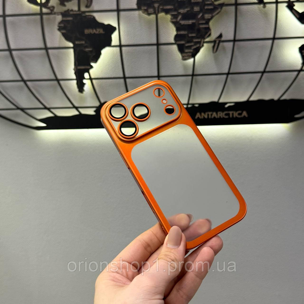Ультратонкий матовий чохол захист камери для iPhone 17 Pro,Прозорий чохол для iPhone 17 Pro( Помаранчевий)