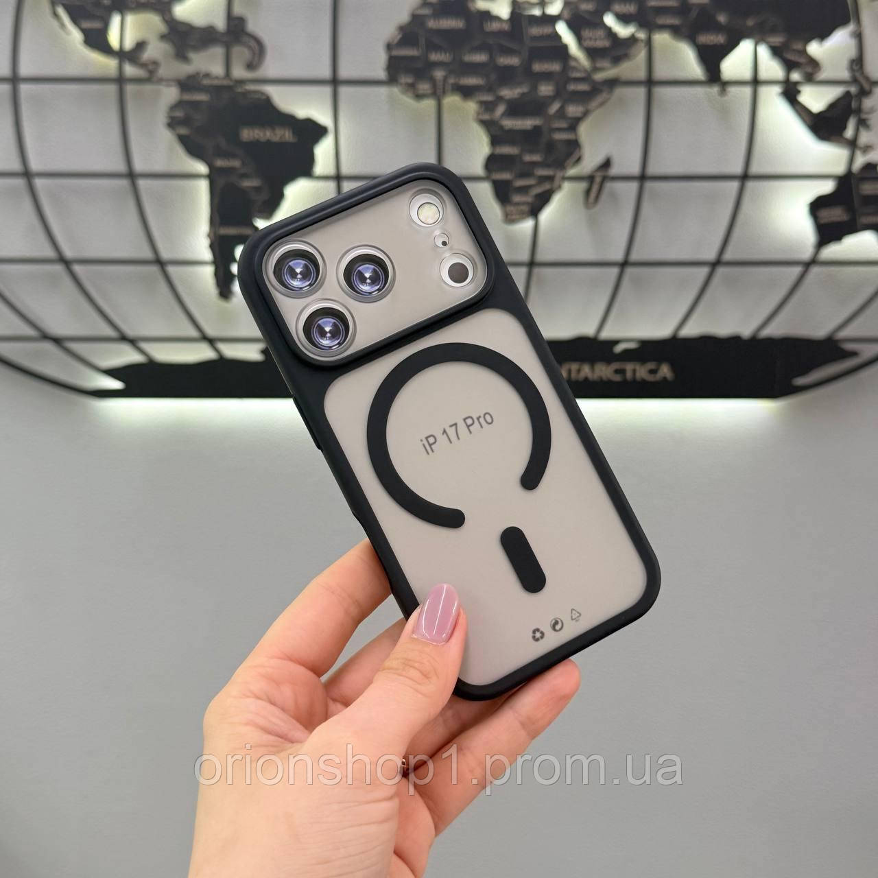 Чохол силіконовий Matte Magsafe iPhone 17 Pro,Чохол прозорий з магсейфом для телефону Айфон 17 Про (Чорний)