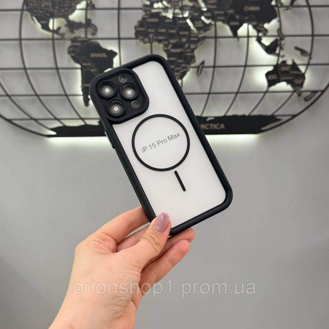 Чохол силіконовий Matte Magsafe iPhone 15 Pro Max,Чохол прозорий з магсейфом для телефону Айфон 15 Про Макс (Чорний)