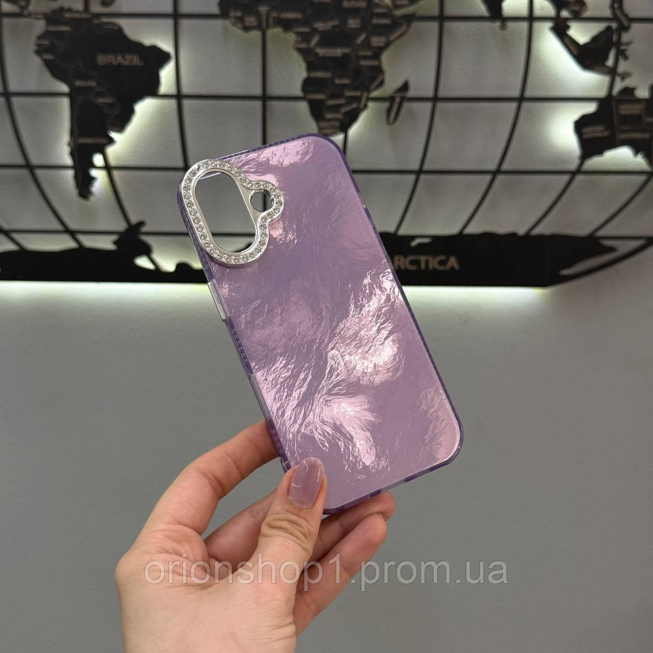 Чохол для iPhone 17 глянсовий зі стразами на камері, протиударний захисний чохол для iPhone 17