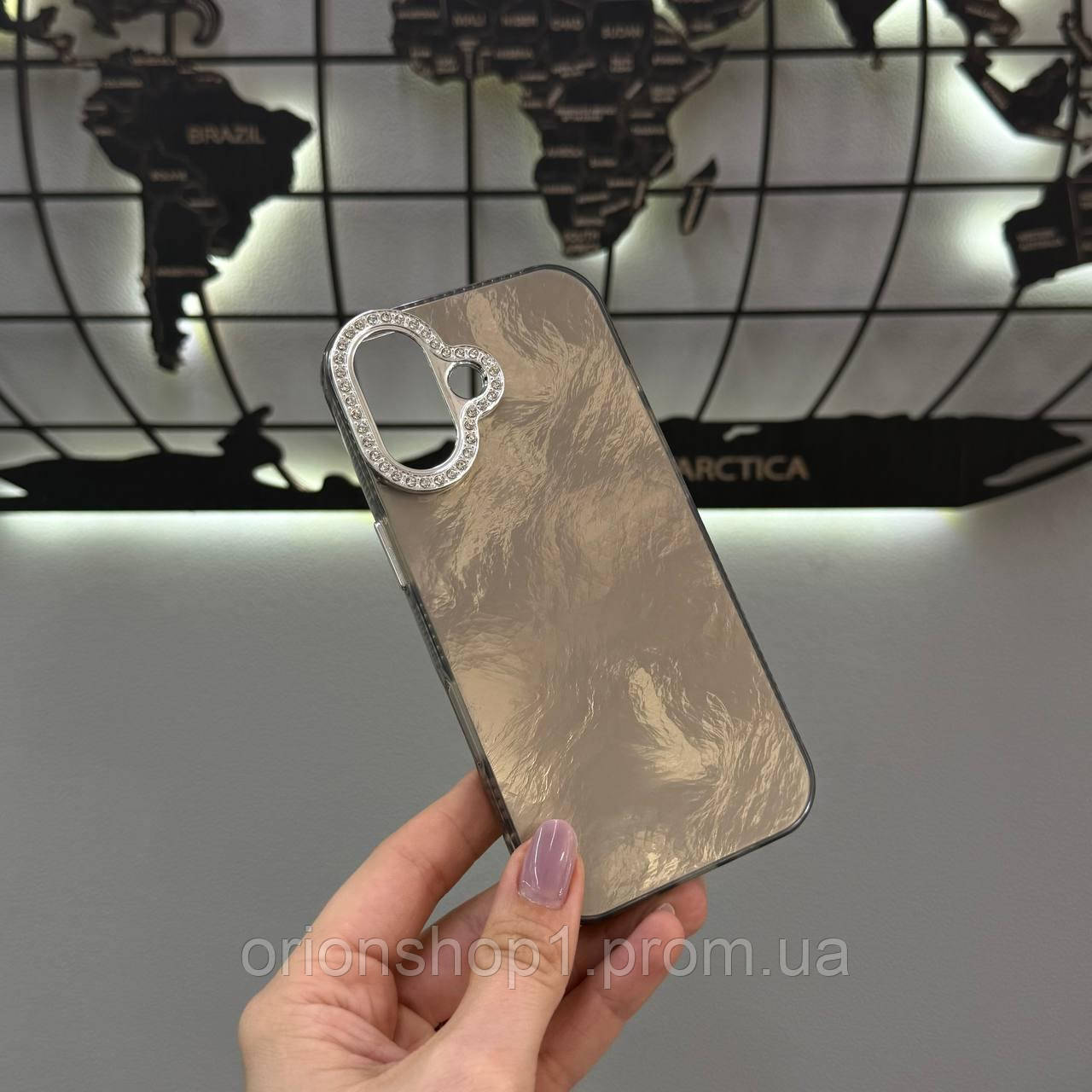 Чохол для iPhone 17 глянсовий зі стразами на камері, протиударний захисний чохол для iPhone 17