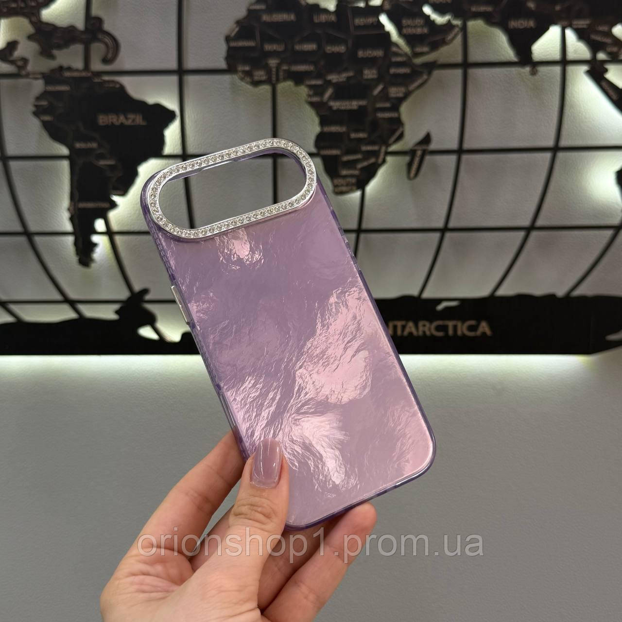 Чохол для iPhone 17 Air глянсовий зі стразами на камері, протиударний захисний чохол для iPhone 17 Air