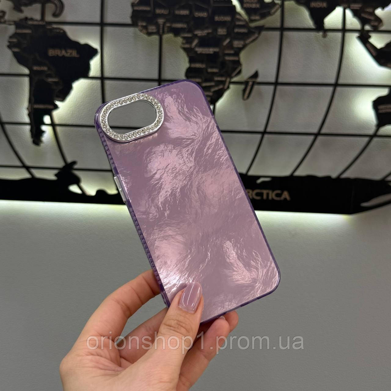 Чохол для iPhone 16e глянсовий зі стразами на камері, протиударний захисний чохол для iPhone 16e