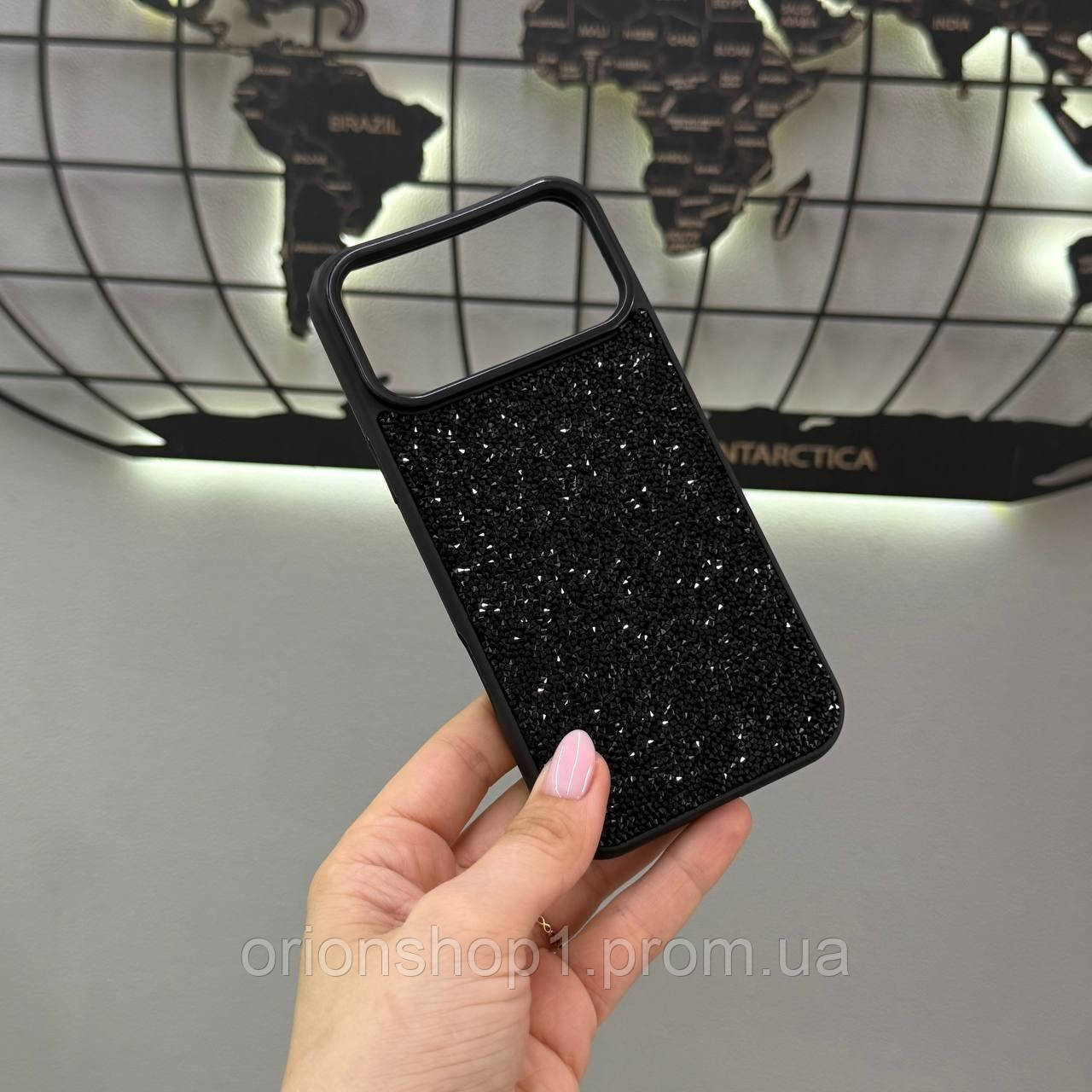 Преміум чохол зі стразами для Айфона 17 Про Макс,Чохол TPU Swarovski з блиском для iPhone 17 Pro Max (Чорний)
