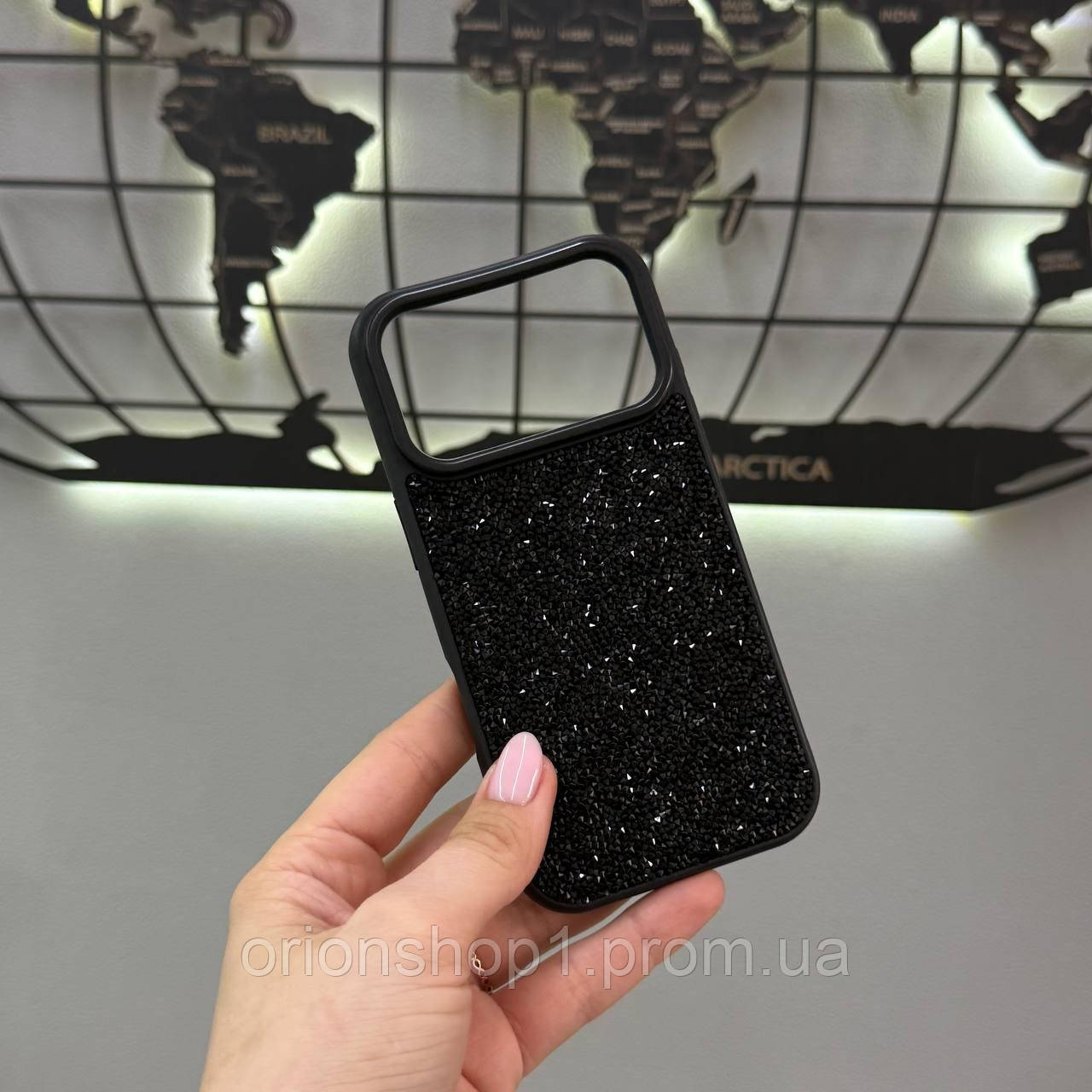 Преміум чохол зі стразами для Айфона 17 Про,Чохол TPU Swarovski з блиском для iPhone 17 Pro (Чорний)