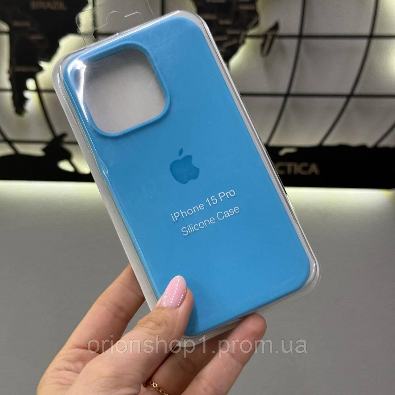 Чохол Silicone Case з мікрофіброю для iPhone 15 Pro,якісний чохол для Айфон 15 Про (Колір: Блакитний)