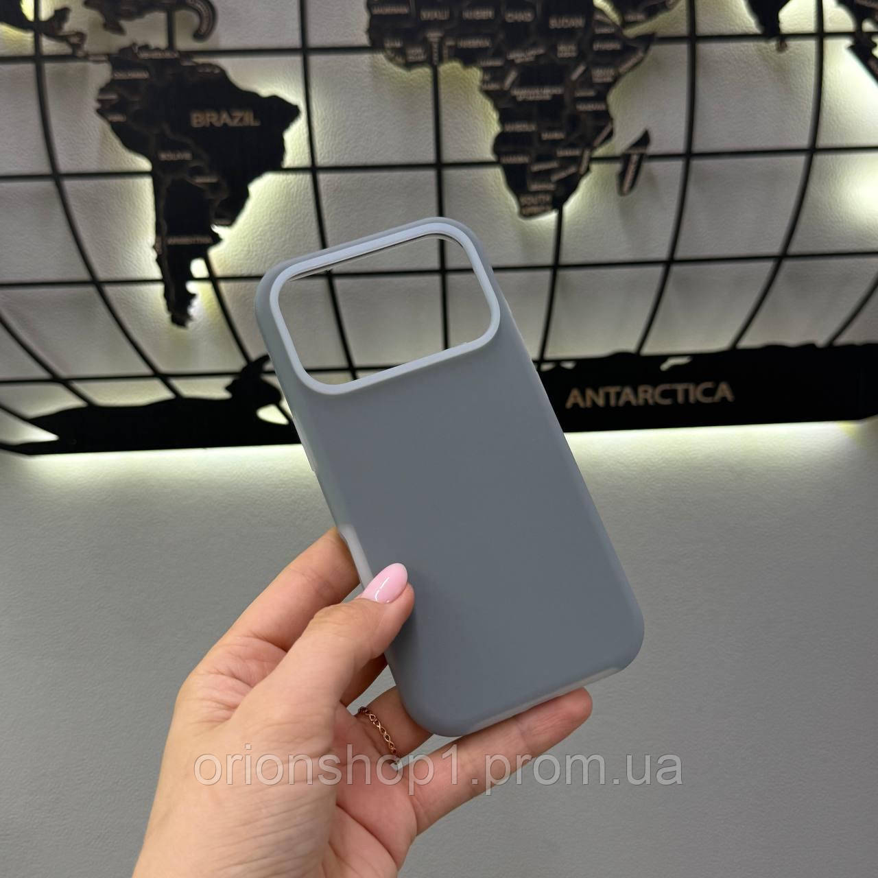 Неоновий чохол з мікрофіброю для iPhone 17 Pro,чохол-накладка для Айфон 17 Pro (Сірий)
