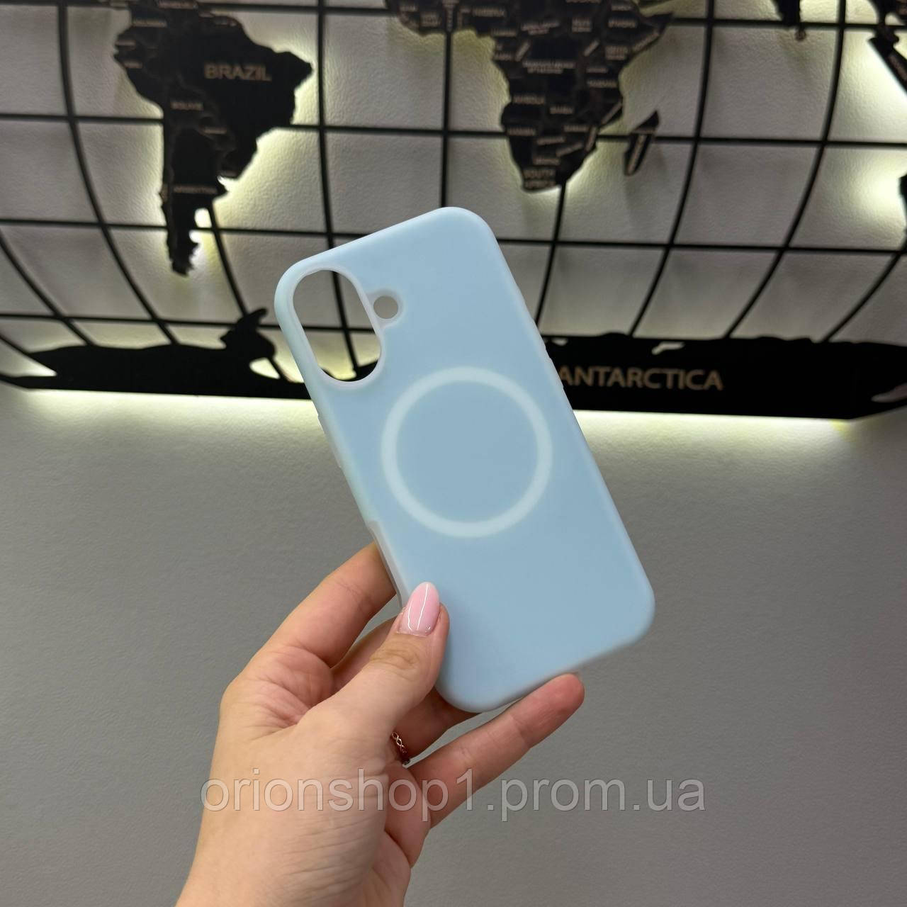 Неоновий чохол з мікрофіброю для iPhone 17,чохол-накладка для Айфон 17 (Блакитний)