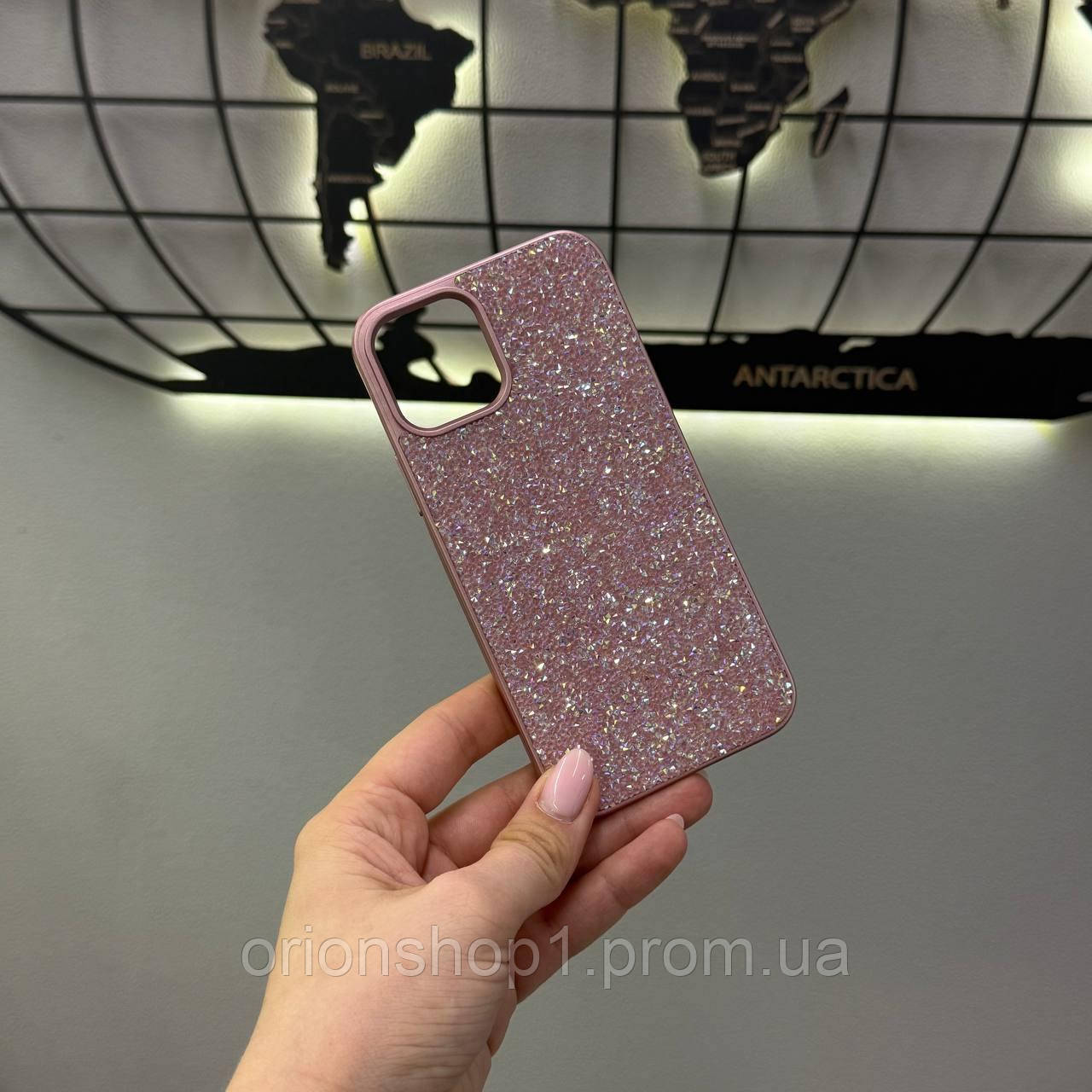 Чохол TPU Swarovski з блиском для iPhone 12 Pro,Преміум чохол зі стразами для Айфона 12 Pro (Рожевий)
