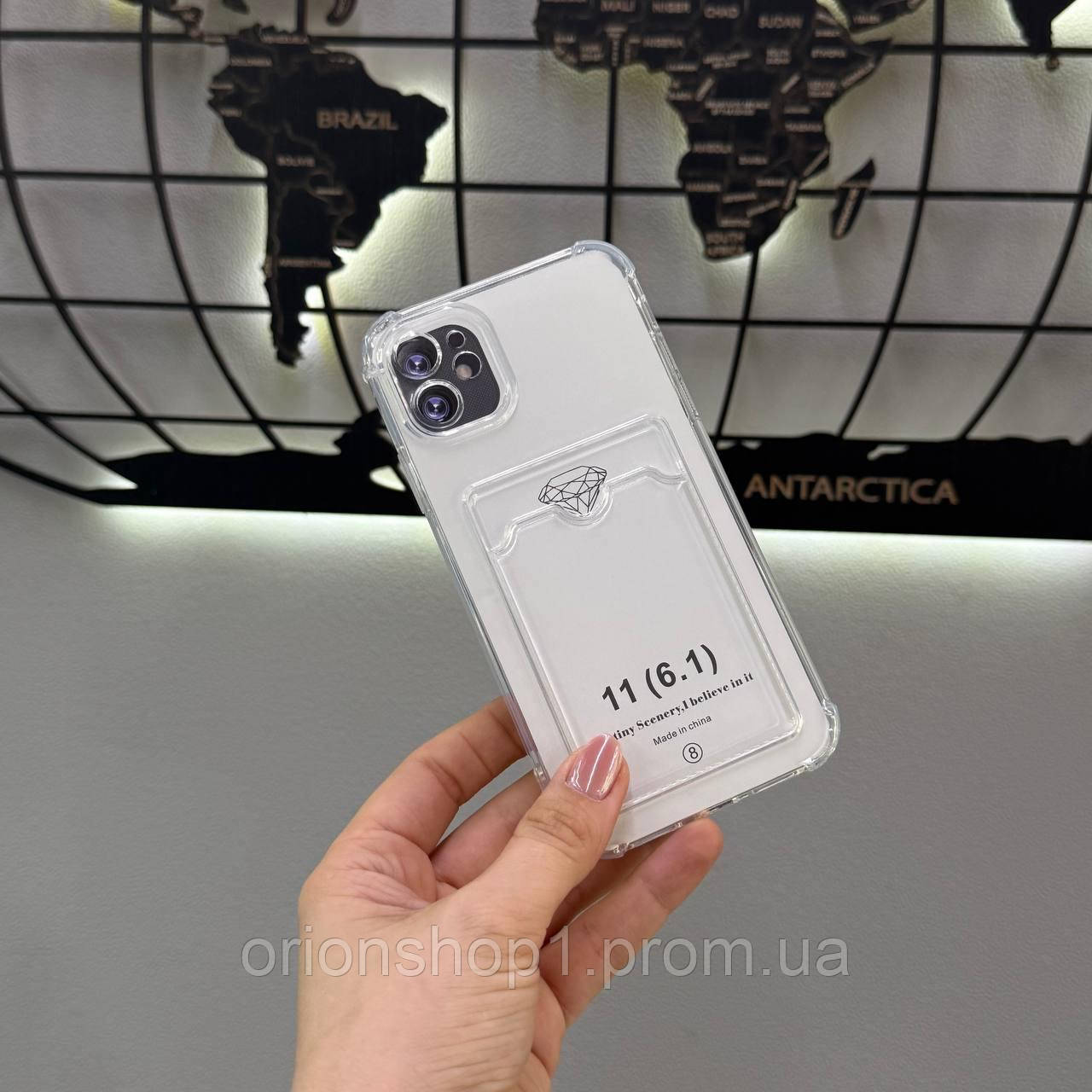 Прозорий чохол з кармашком для iPhone 11
